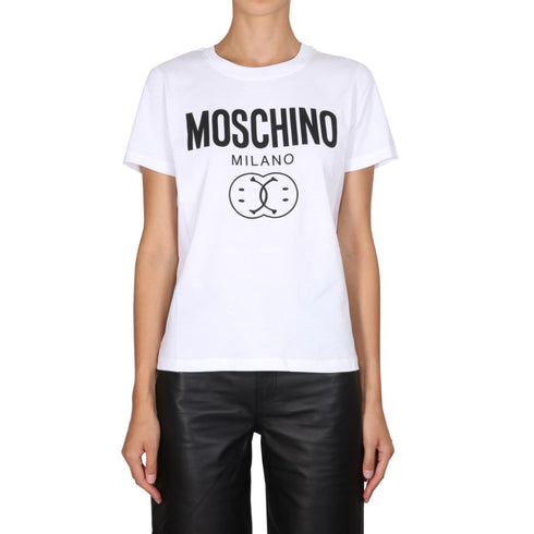 Moschino Double Smiley White T-Shirt 222EA07119541 2001